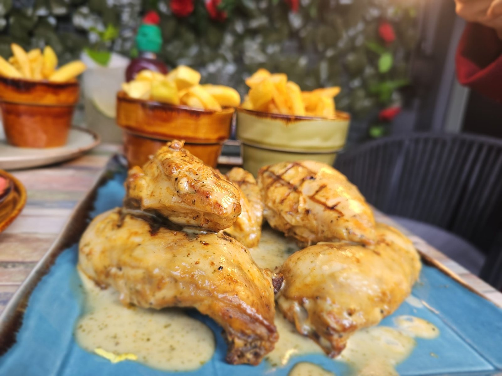 Flame-grilled halal chicken